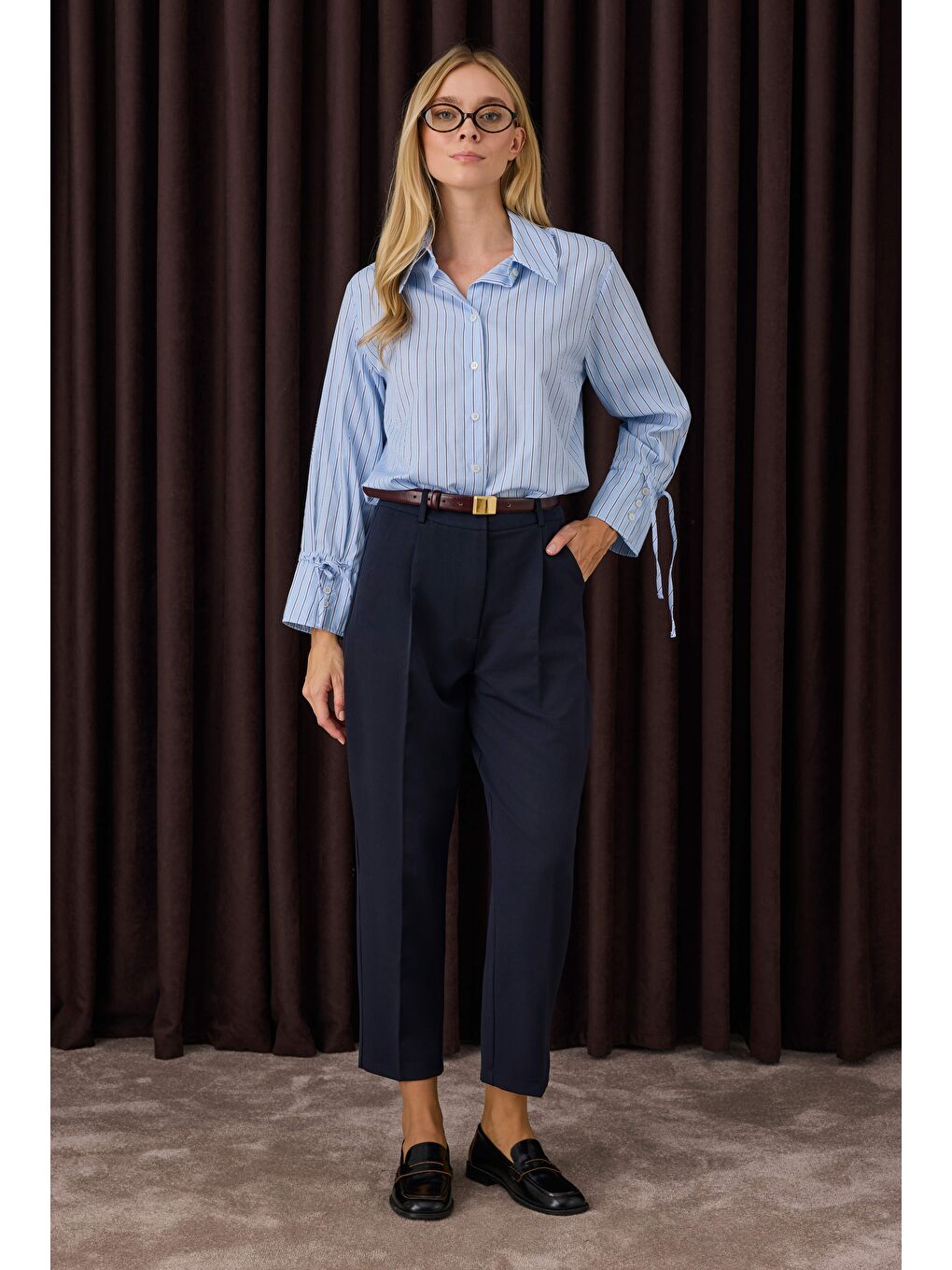 Havuç Kesim Pantolon Lacivert