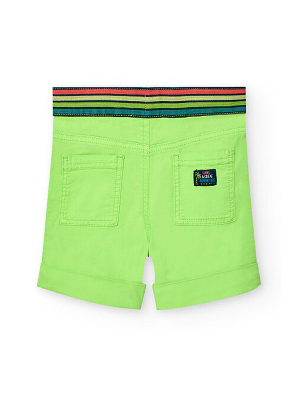 Yeşil Kare Cepli Erkek Çocuk Şort-1