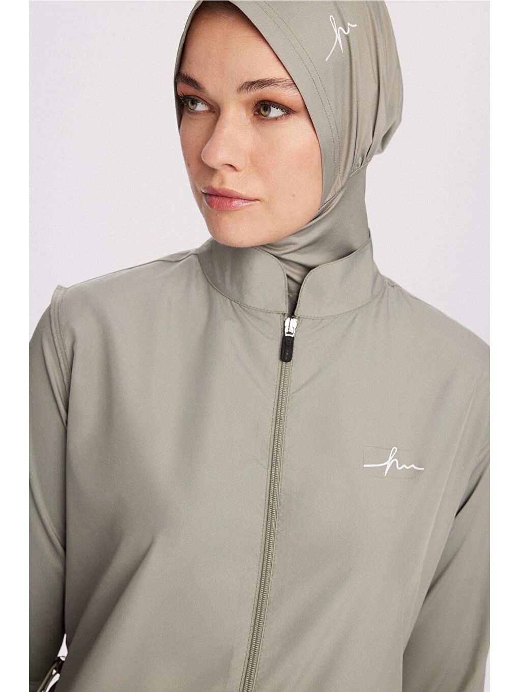 Turkuaz Yeşil Jileli 5 Parça Tam Tesettür Mayo Takımı 6025-1