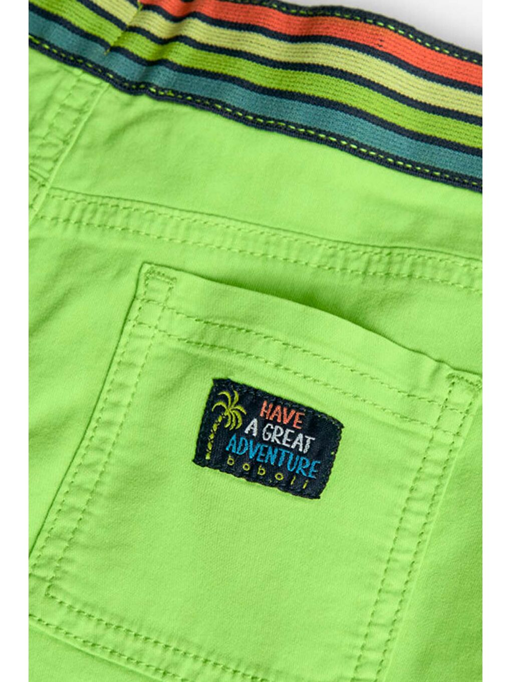 Yeşil Kare Cepli Erkek Çocuk Şort-3