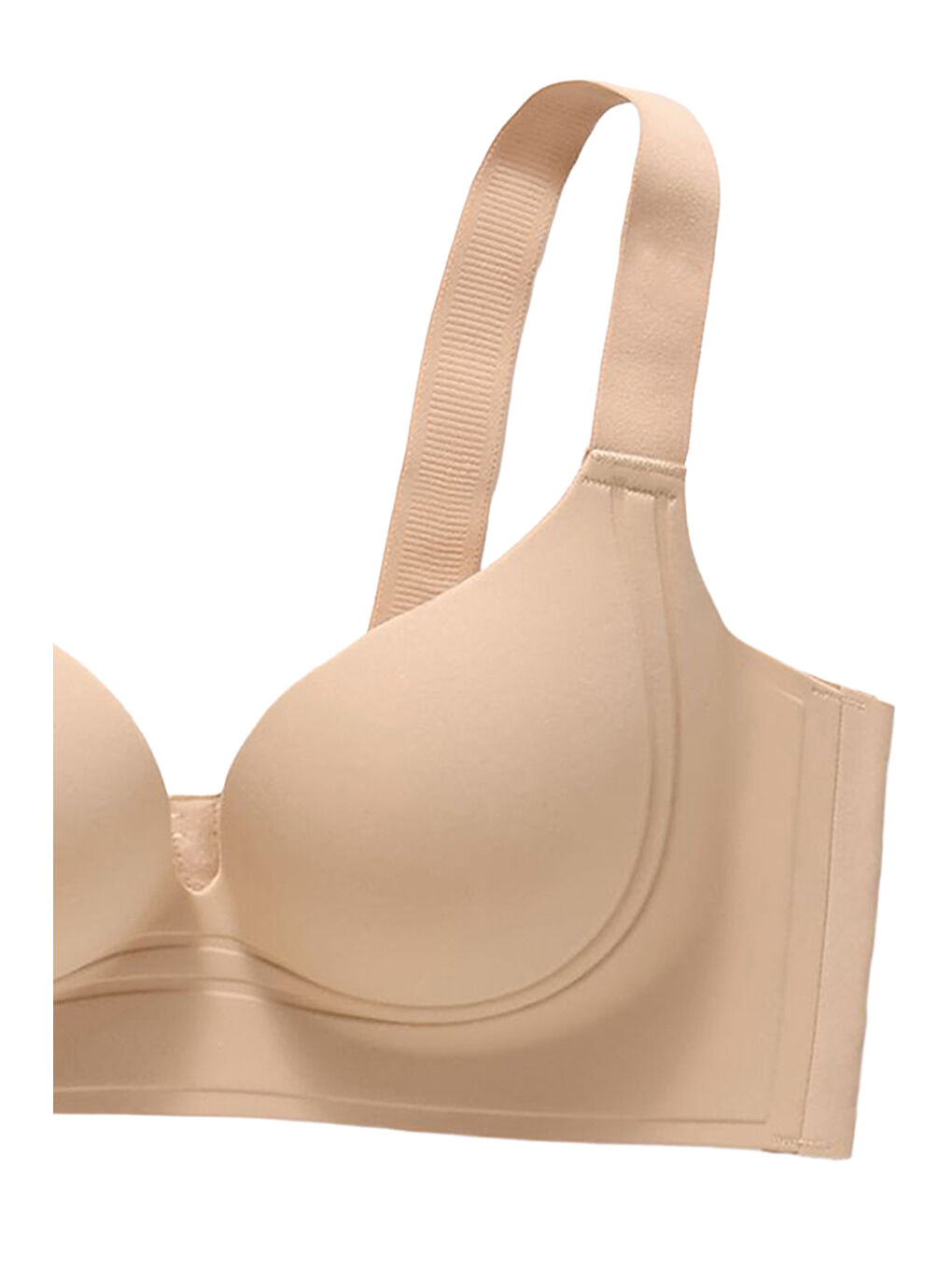 Ekru Kadın Kaplı Lazer Dikişsiz Pedli Sütyen-3