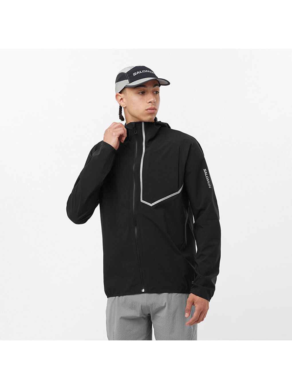 Bonatti Trail Erkek Siyah Koşu Yağmurluğu-2