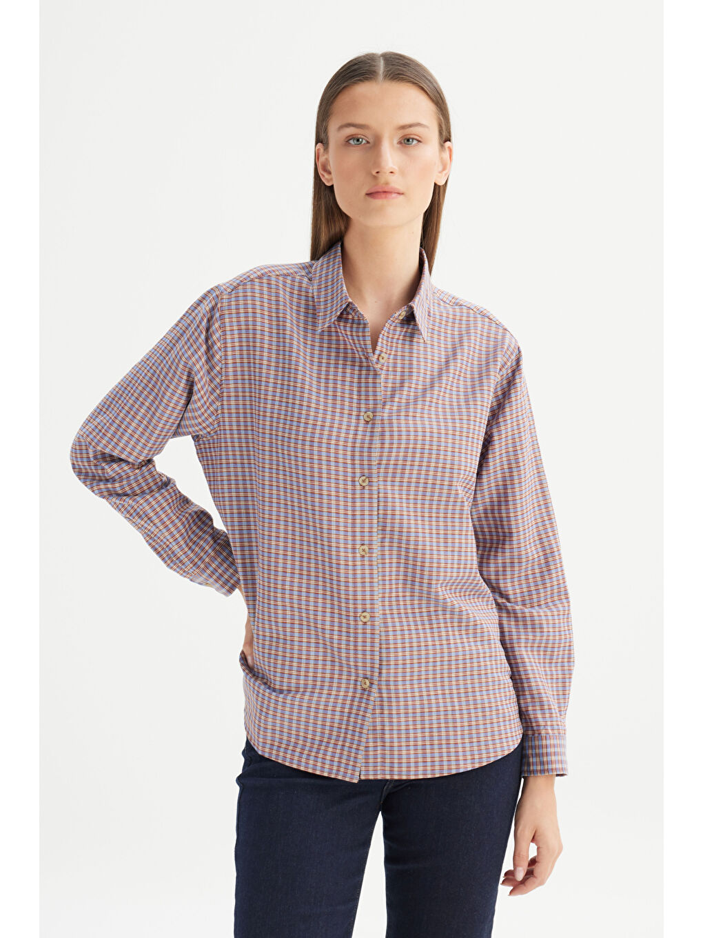 Karışık Loose Fit Rahat Kesim Çok Renkli Ekose Gömlek