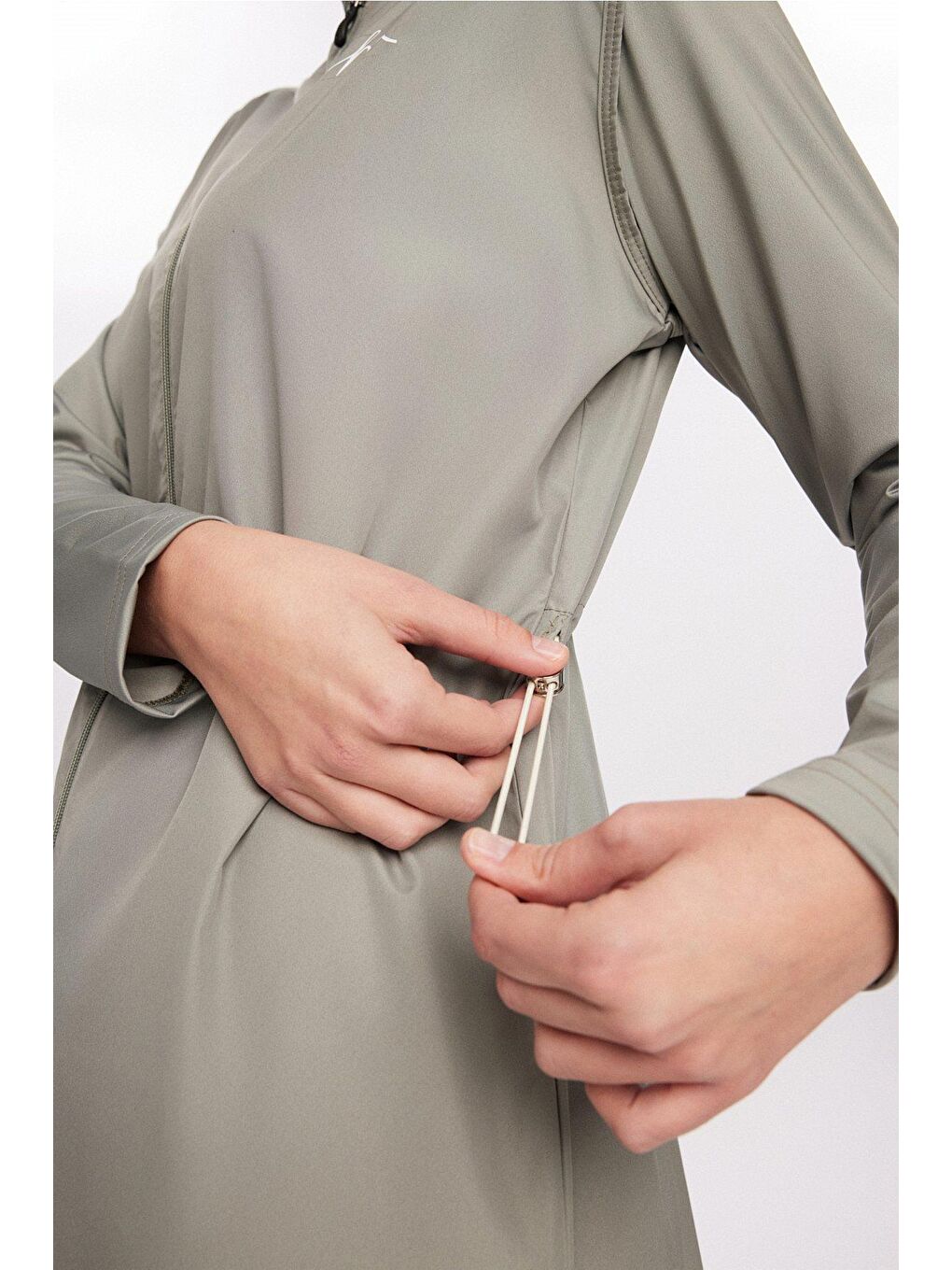 Turkuaz Yeşil Jileli 5 Parça Tam Tesettür Mayo Takımı 6025-2