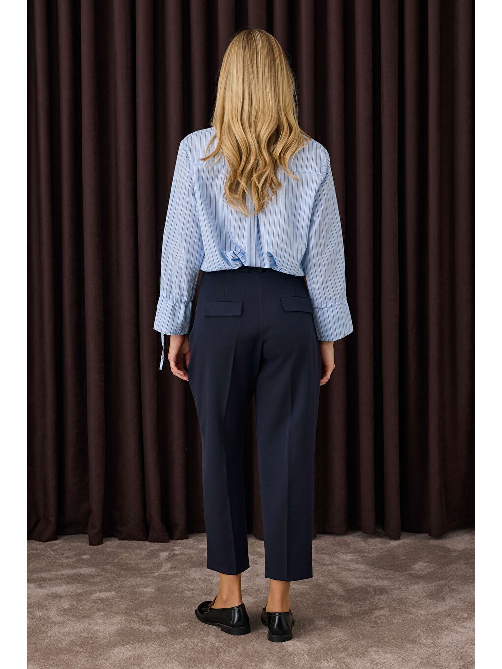 Havuç Kesim Pantolon Lacivert-4