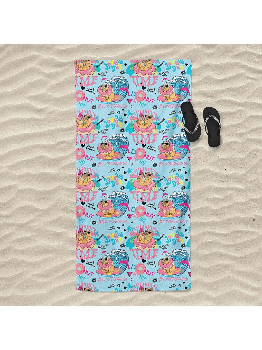 Karışık Desenli Hızlı Kuruyan 75x150 cm Plaj Havlusu – Baskılı