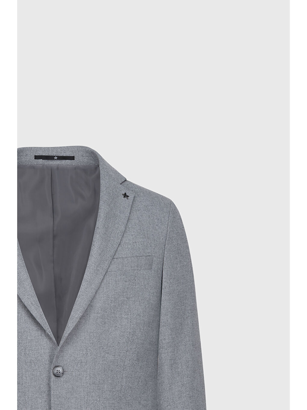 Erkek Gri Slim Fit Dar Kesim Mono Yaka Desenli Yelekli Takım Elbise-11