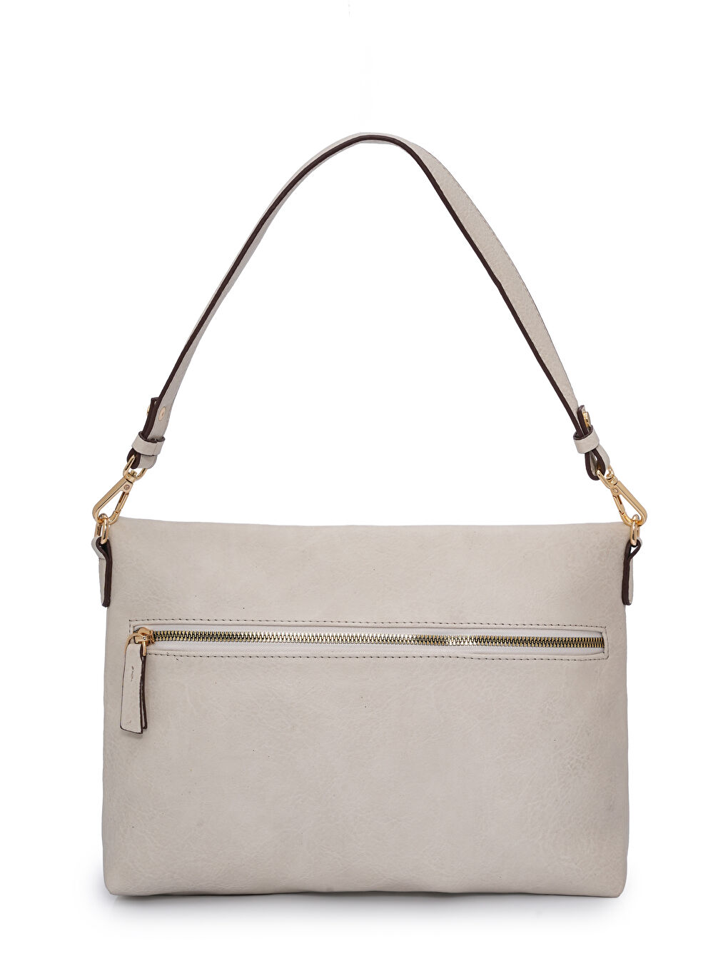 Ekru Kapaklı Fermuar Detaylı Çapraz Askılı Çanta DJ260-6