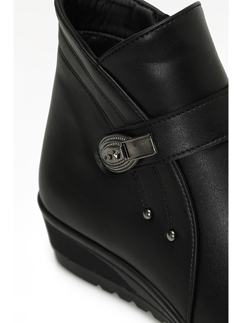 162294.Z3PR Siyah Kadın Dolgu Topuk Bot-6