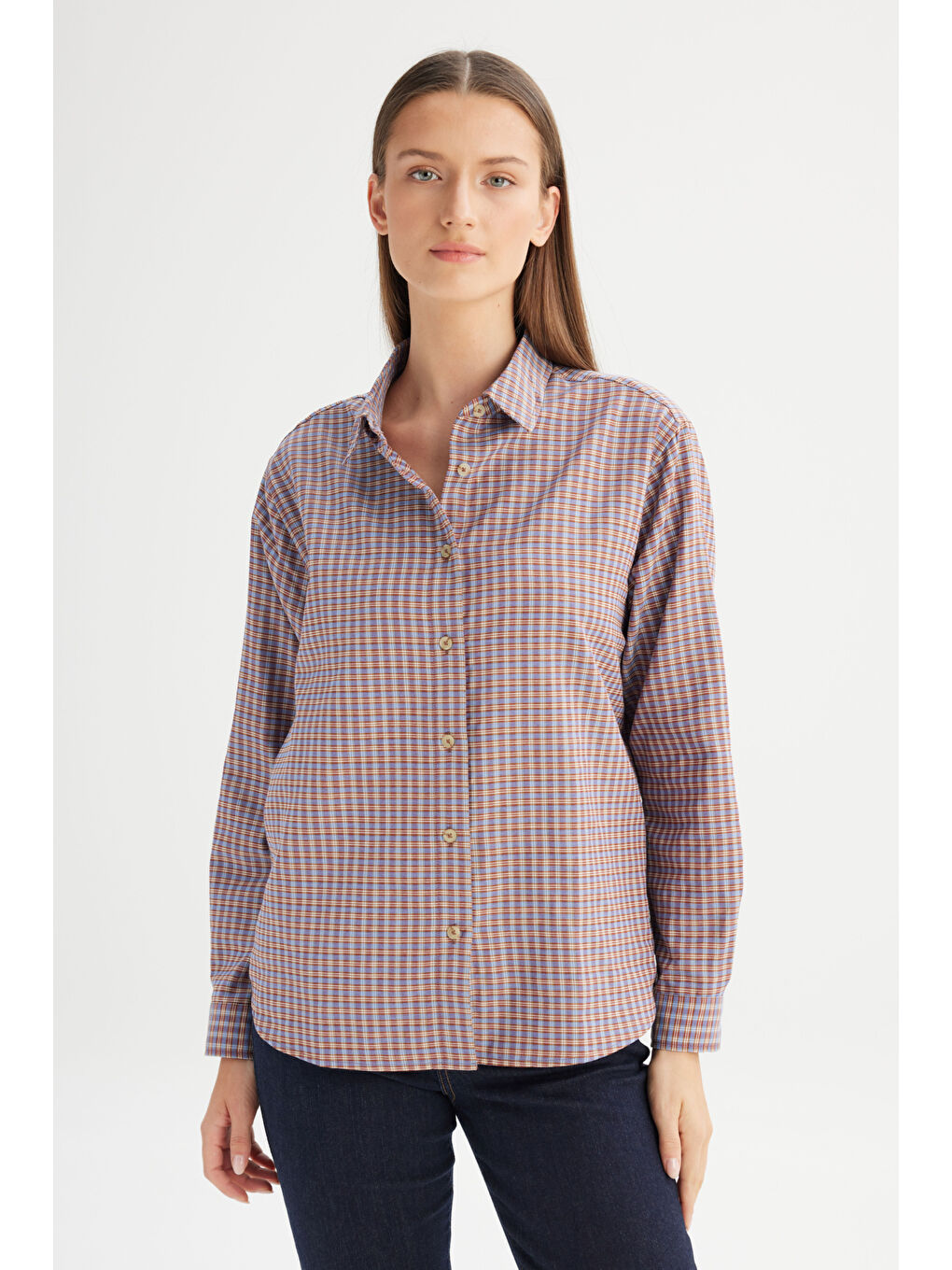 Karışık Loose Fit Rahat Kesim Çok Renkli Ekose Gömlek-2