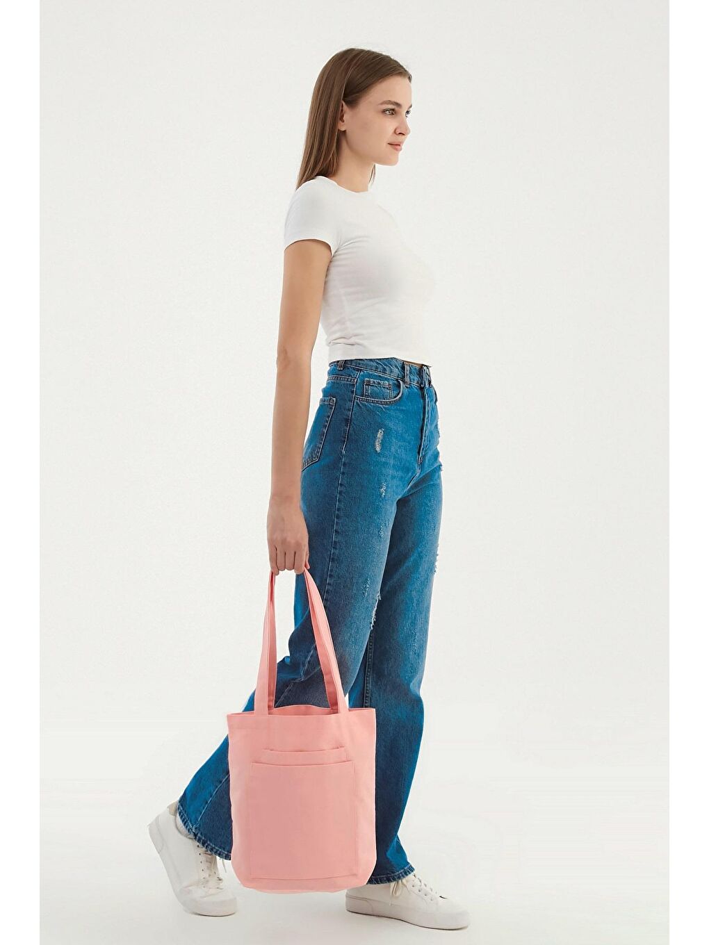 2 Cepli Pembe Gabardin Çanta-1