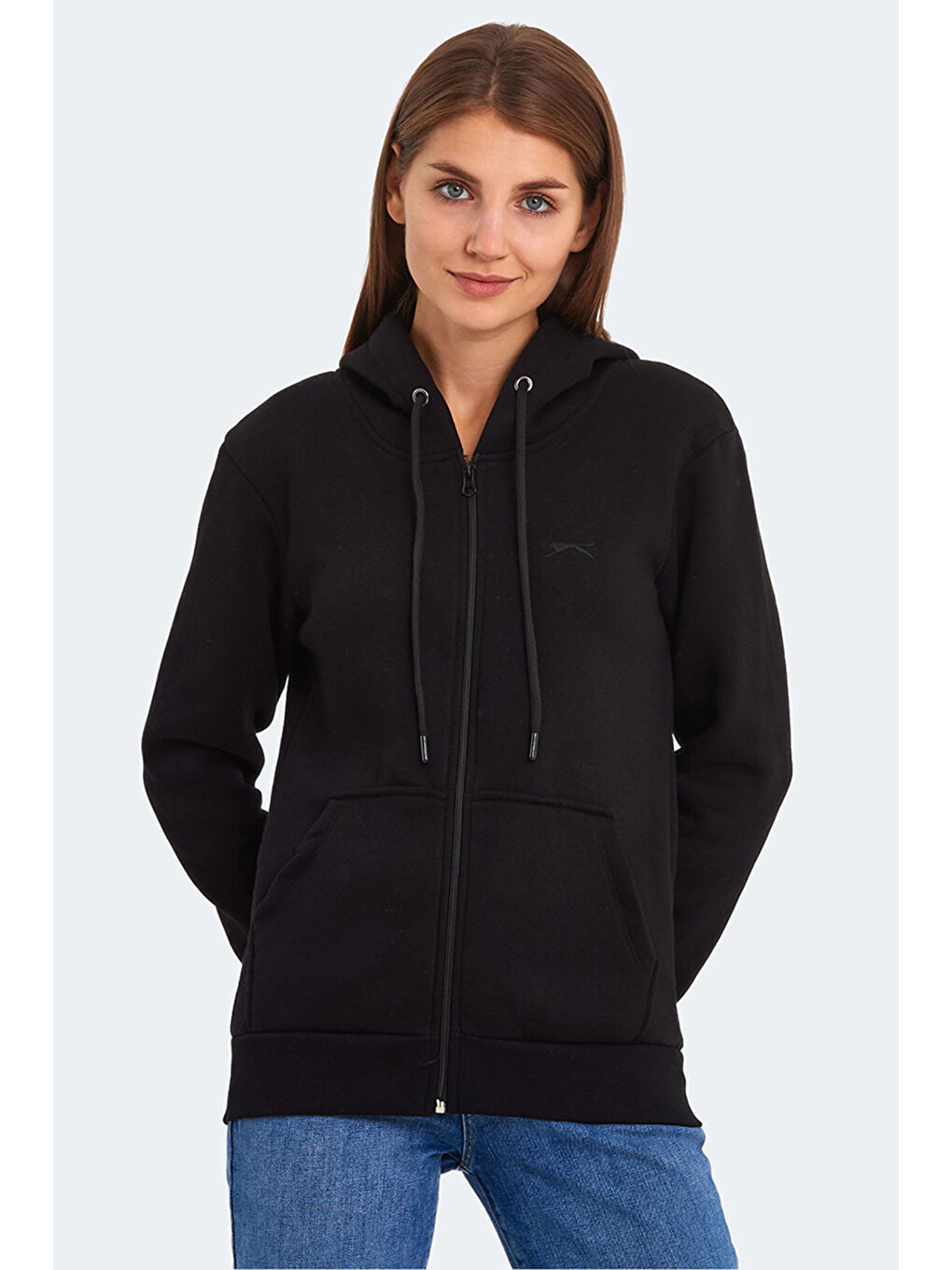 KATYA 2 li set Kadın Fermuarlı Kapüşonlu Cepli Beyaz - Siyah Sweatshirt-2