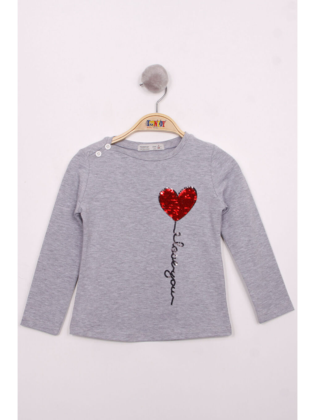 Ekru Kız Çocuk Göğsü Pul Nakışlı T-Shirt