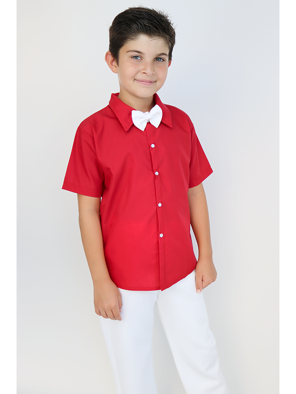 Kırmızı Erkek Çocuk Santino Papyonlu Alt Üst Takım 23 Nisan 29 Ekim 10 Kasım 19 Mayıs Gösteri Kıyafeti-5