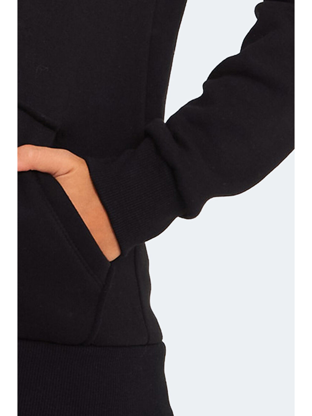 KATYA 2 li set Kadın Fermuarlı Kapüşonlu Cepli Beyaz - Siyah Sweatshirt-4