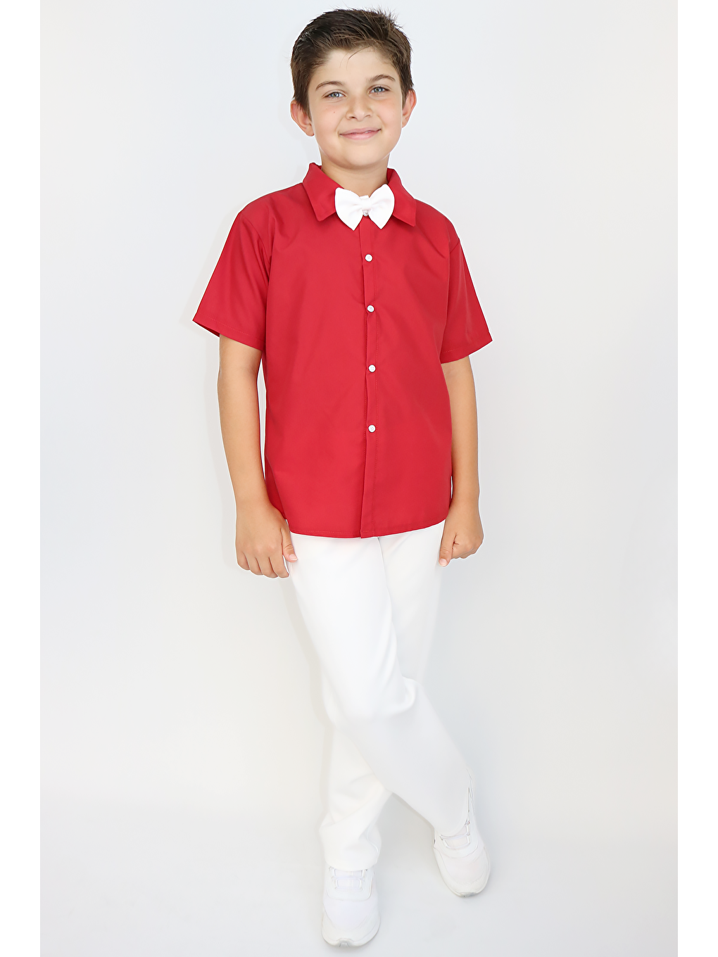 Kırmızı Erkek Çocuk Santino Papyonlu Alt Üst Takım 23 Nisan 29 Ekim 10 Kasım 19 Mayıs Gösteri Kıyafeti-6