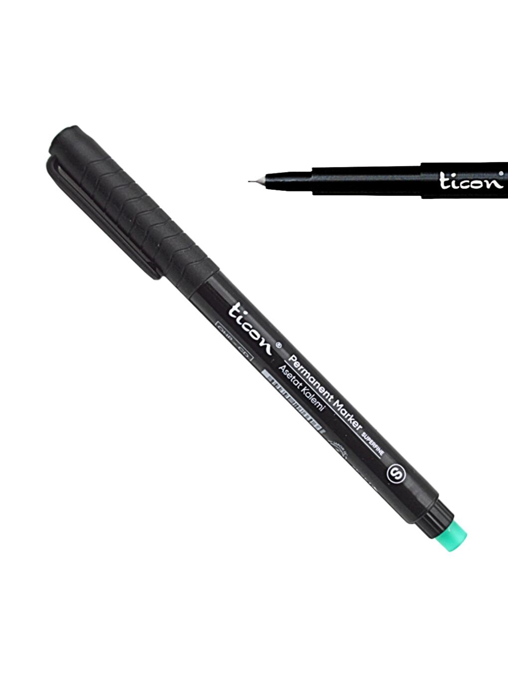 Permanent Asetat Kalemi S Silgili SİYAH 12 Adet-2