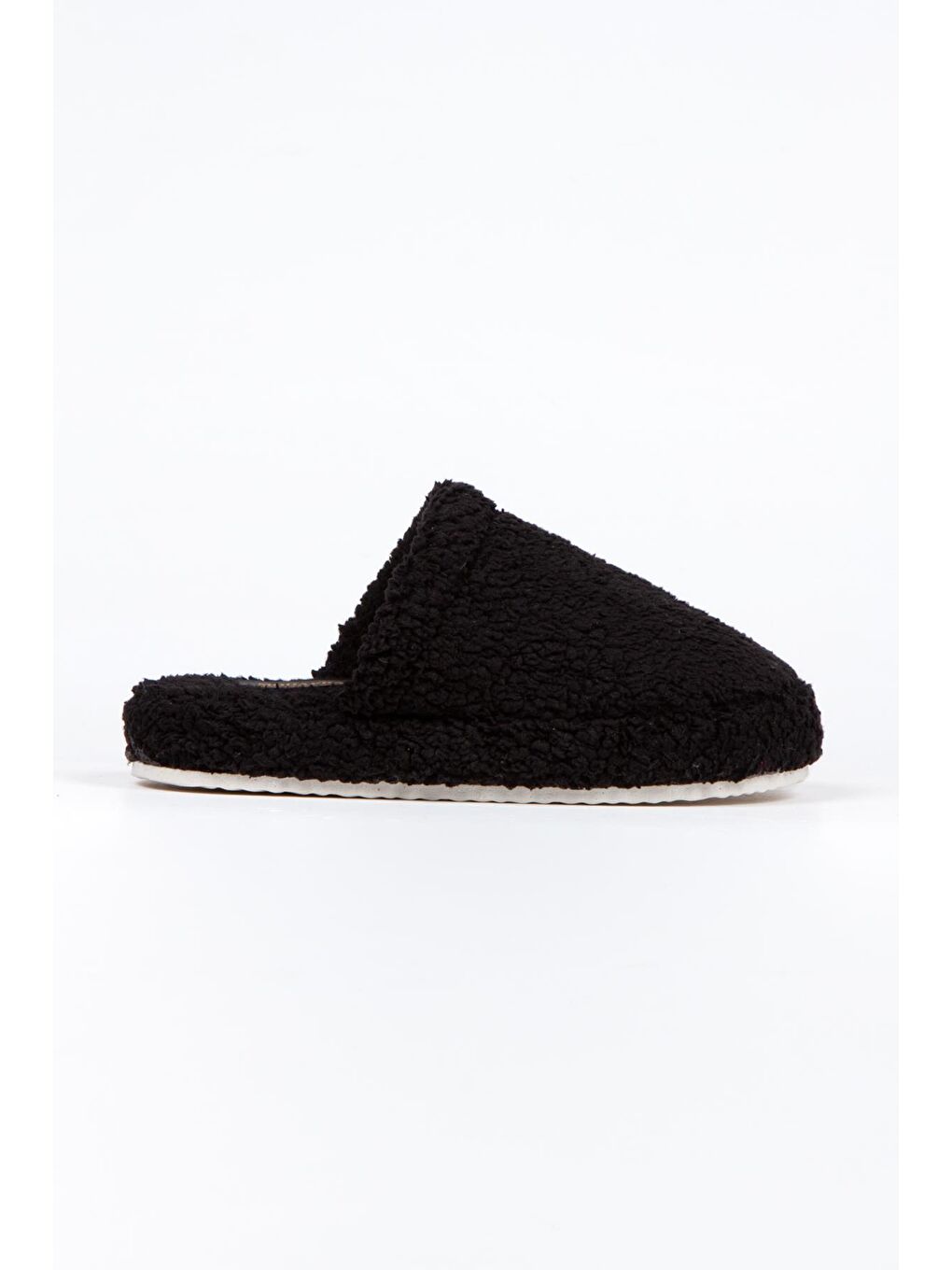 Siyah Havlu Kapalı Kadın Ev Terliği Kışlık Terlik Ses Yapmaz-3