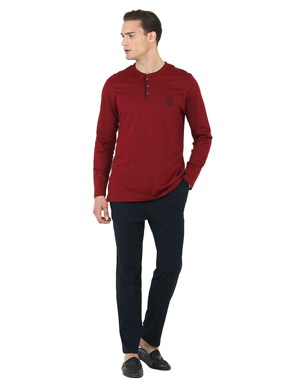 Bordo Regular Fit Pamuk Pijama Takımı BORDO