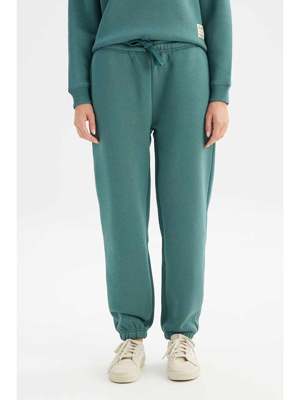 Regular Fit Normal kesim Ribanalı Paça Yeşil Jogger Sweatpant-1