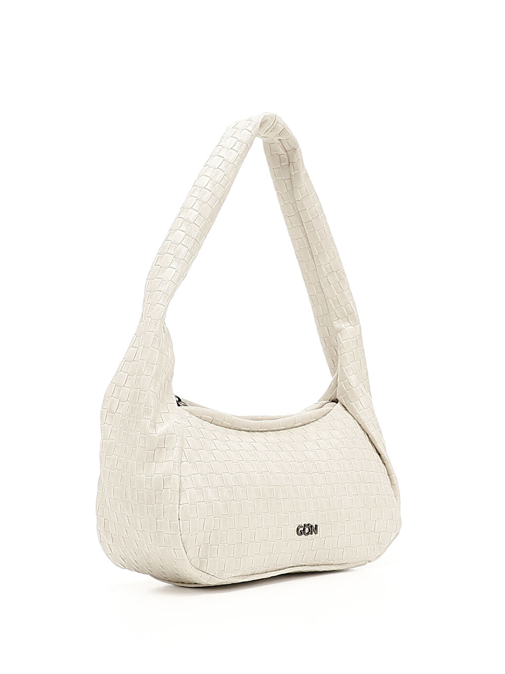 Bej Kadın BEJ-CAMEL Örgü Baskılı Omuz Çantası-1