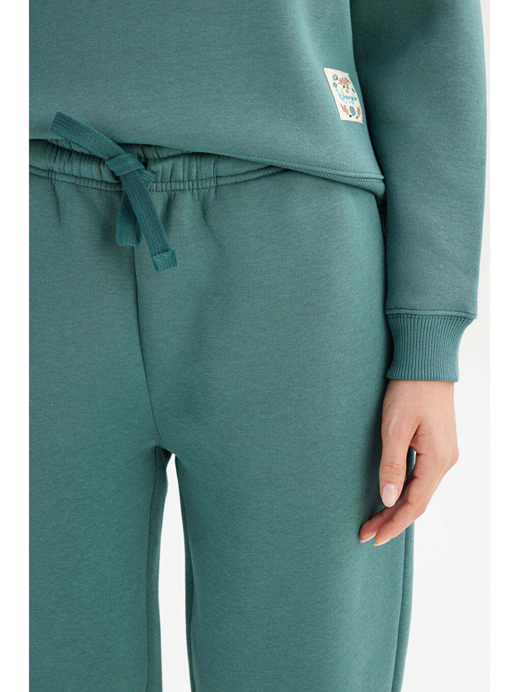 Regular Fit Normal kesim Ribanalı Paça Yeşil Jogger Sweatpant-3