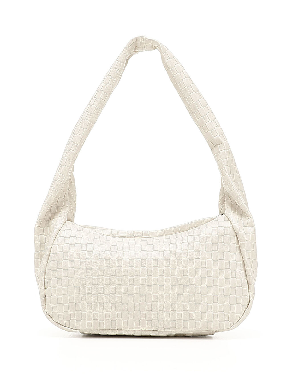 Bej Kadın BEJ-CAMEL Örgü Baskılı Omuz Çantası-3