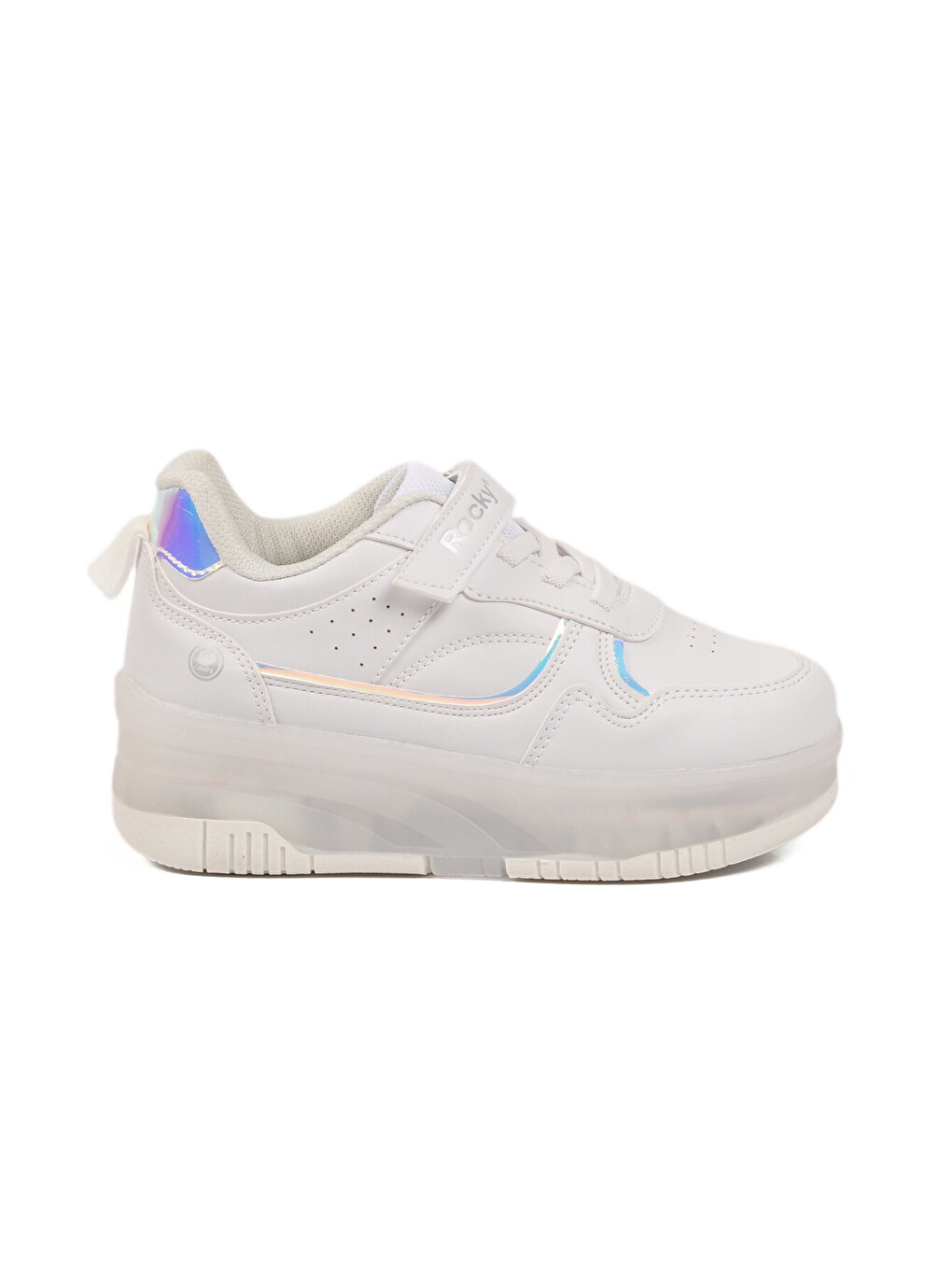 Beyaz Cırtlı Ortopedik Işıklı Unisex Çocuk Patenli Spor Ayakkabı Glow F