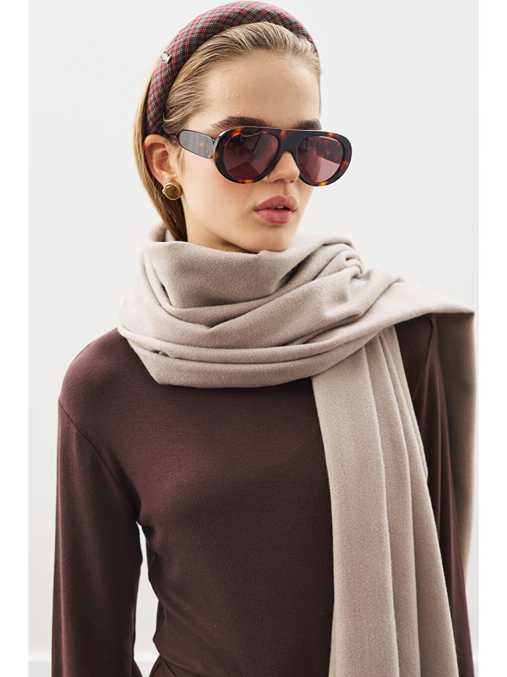 Kaşmir Dokulu Şal Bej-2