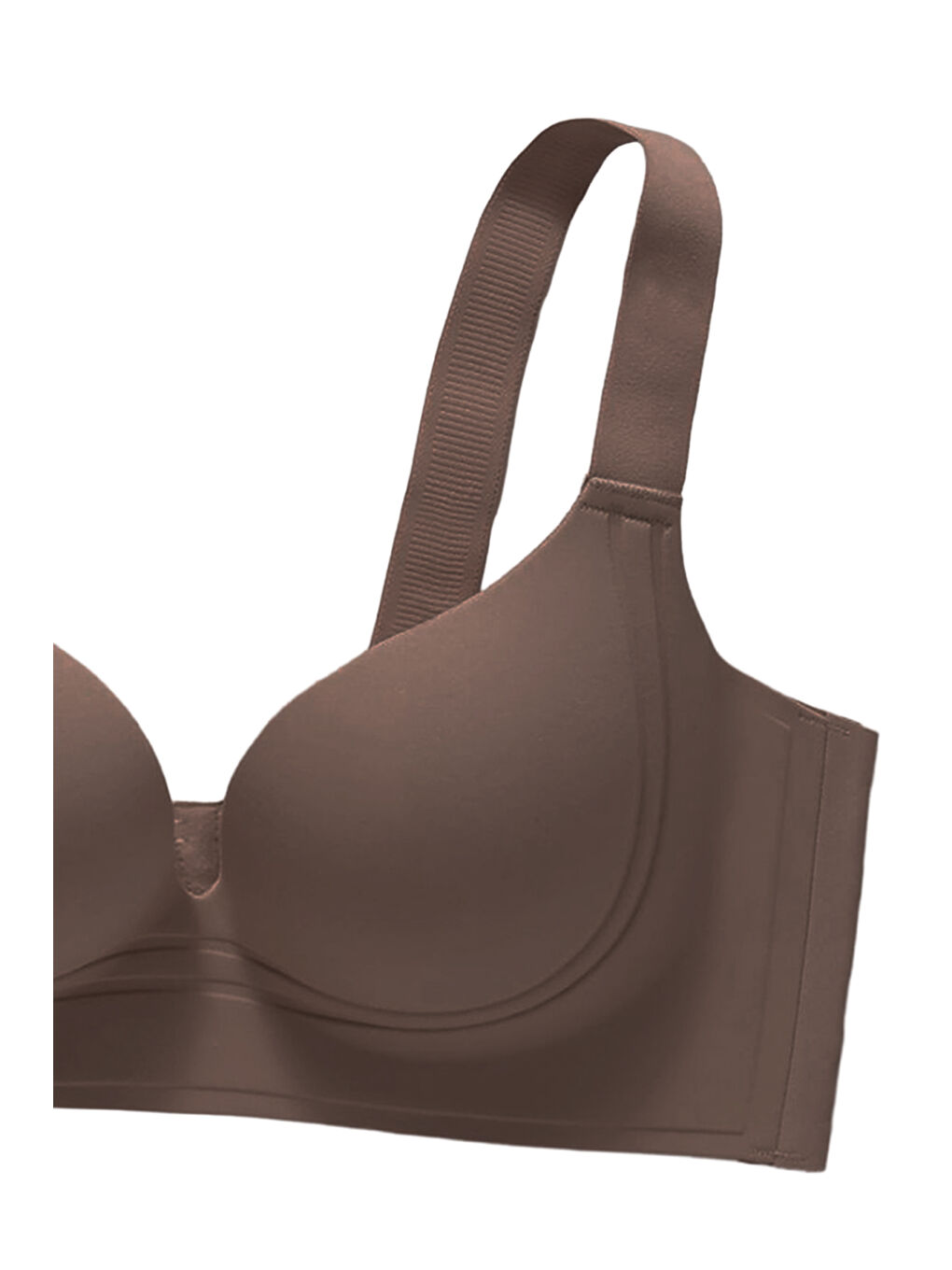 Kahverengi Kadın Kaplı Lazer Dikişsiz Pedli Sütyen-3