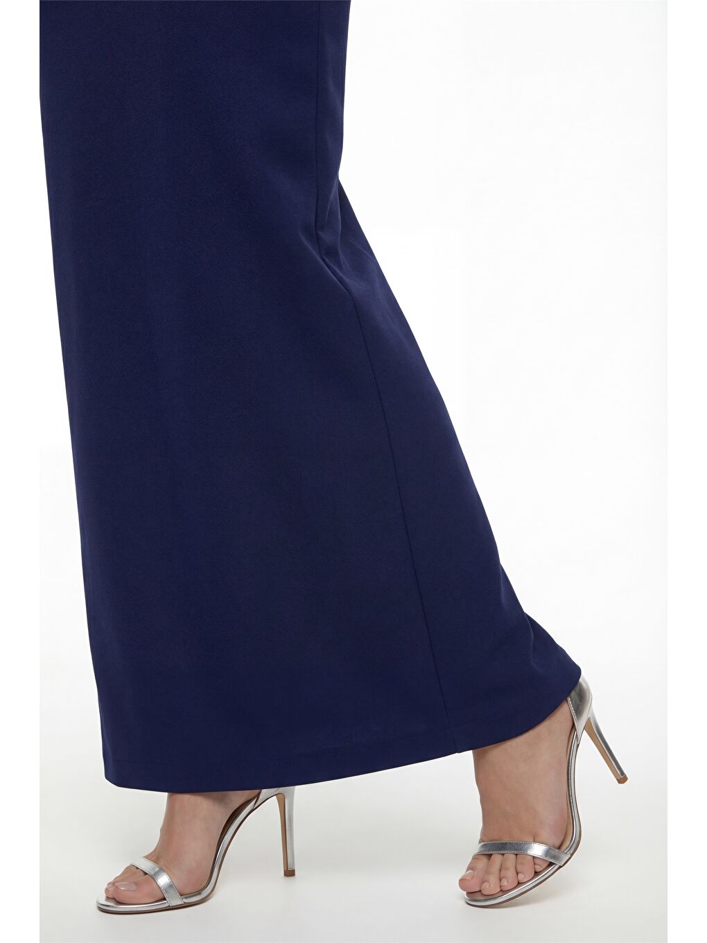 Kadın Lacivert Carmen Yaka Gece Abiye Elbise-4