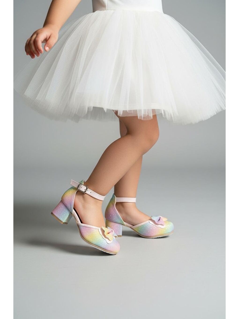 Karışık Renkli Kız Çocuk Abiye Ayakkabı