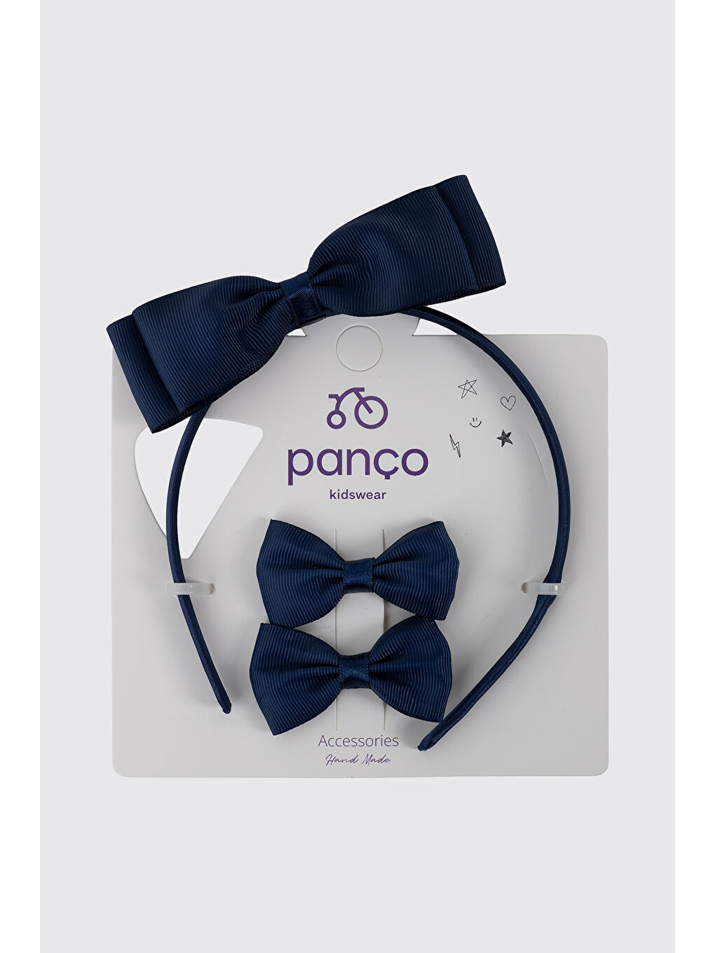 Kız Bebek Lacivert Taç Toka Seti-2