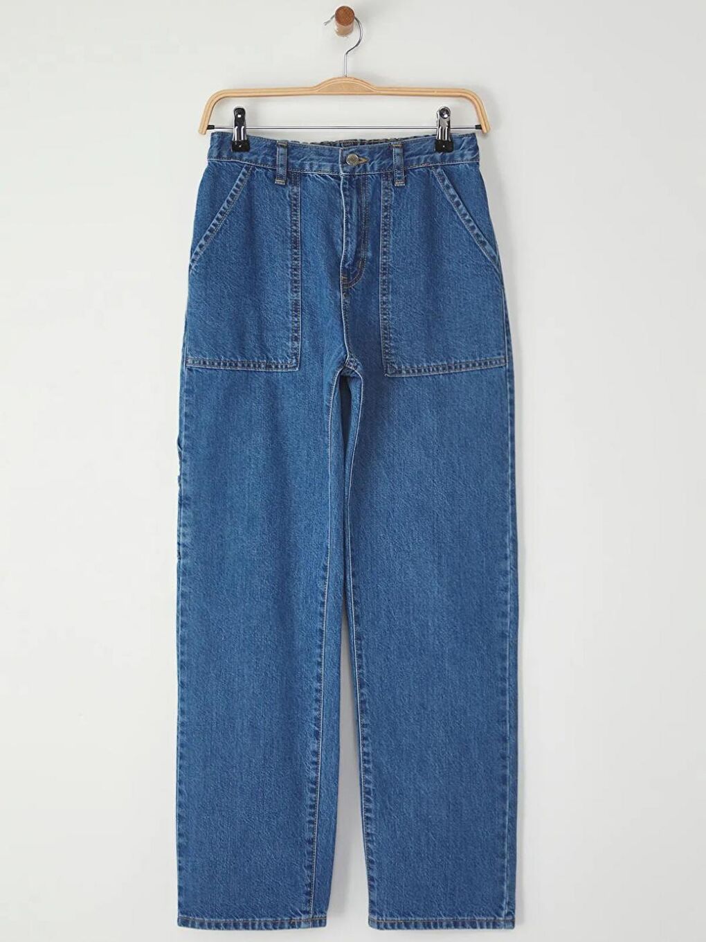 Erkek Çocuk Mavi Renk Baggy Carpenter Jeans Pantolon-2