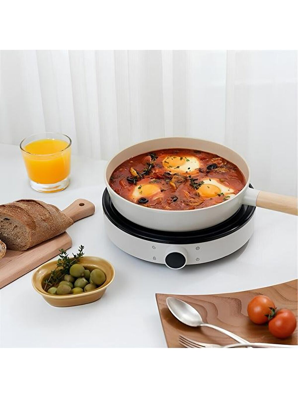 Ekru Fika Alüminyum Döküm Tava - 24 cm-2