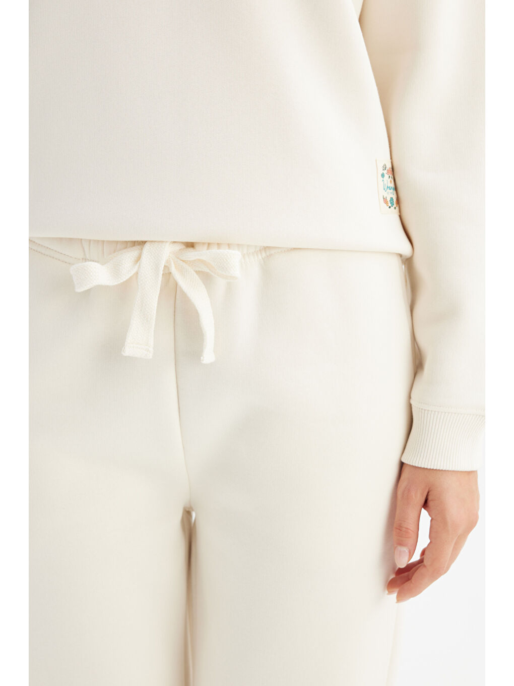 Ekru Pamuklu Regular Fit Normal Kesim Cepli Jogger Sweatpant-3