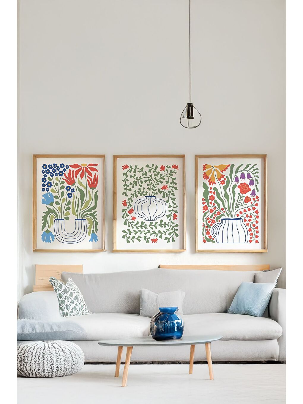 Beyaz Gerçek Ahşap Çerçeveli 3 Parça 3D Poster Tablo Seti 33x48 cm - ERSY3SET15