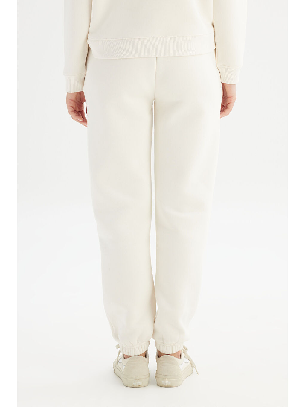 Ekru Pamuklu Regular Fit Normal Kesim Cepli Jogger Sweatpant-4