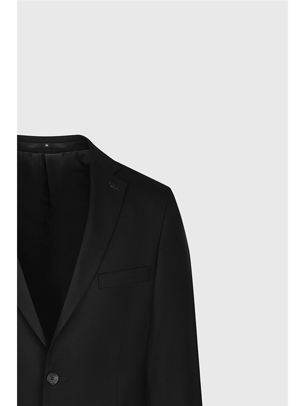 Erkek Siyah Regular Fit Rahat Kesim Mono Yaka Armürlü Takım Elbise-9