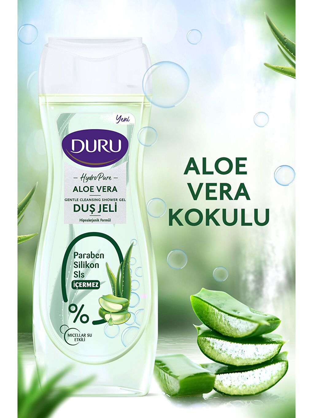 Duru Beyaz Hydro Pure Aloevera Duş Jeli 3x450ml - 1