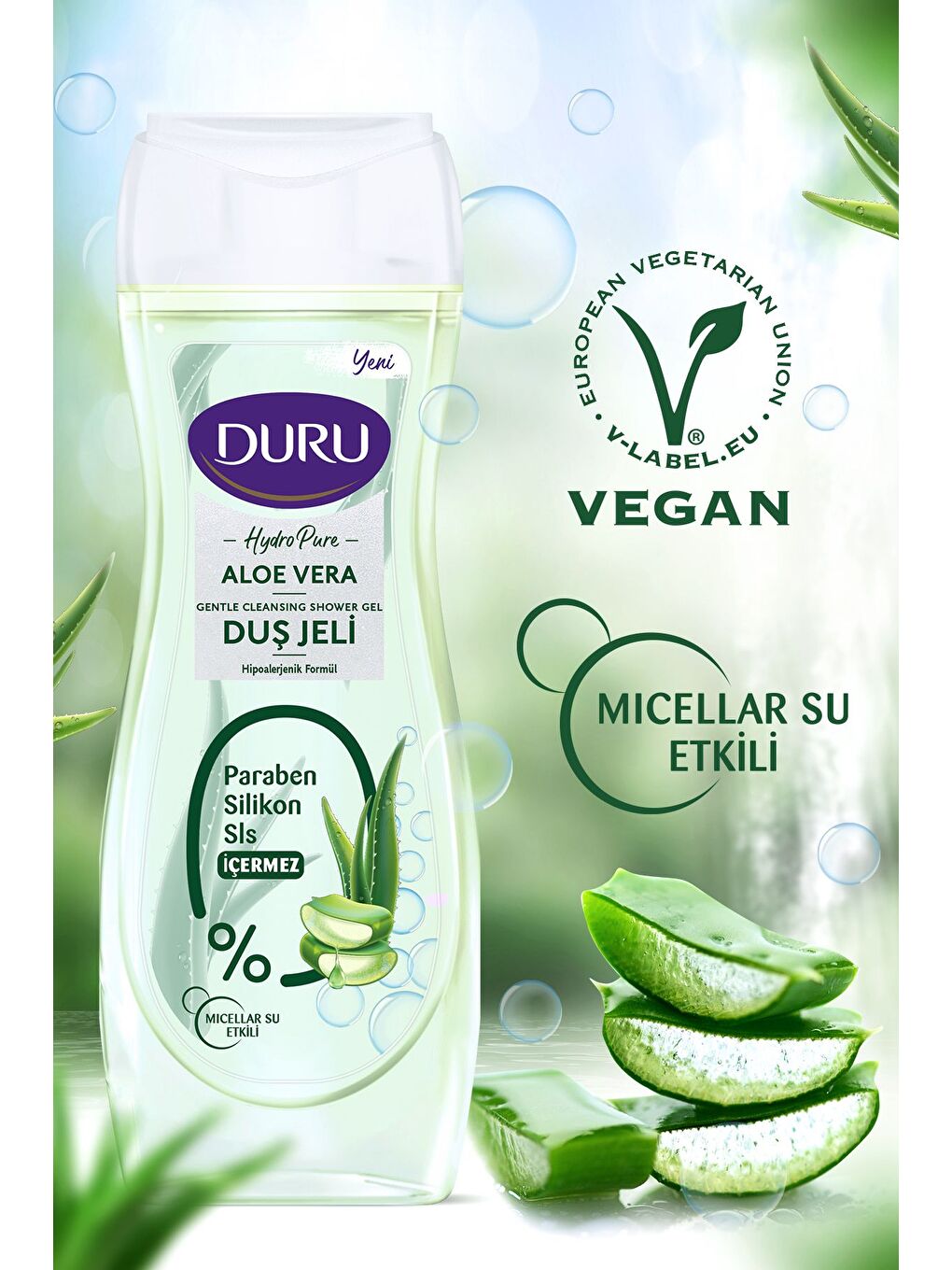 Duru Beyaz Hydro Pure Aloevera Duş Jeli 3x450ml - 3