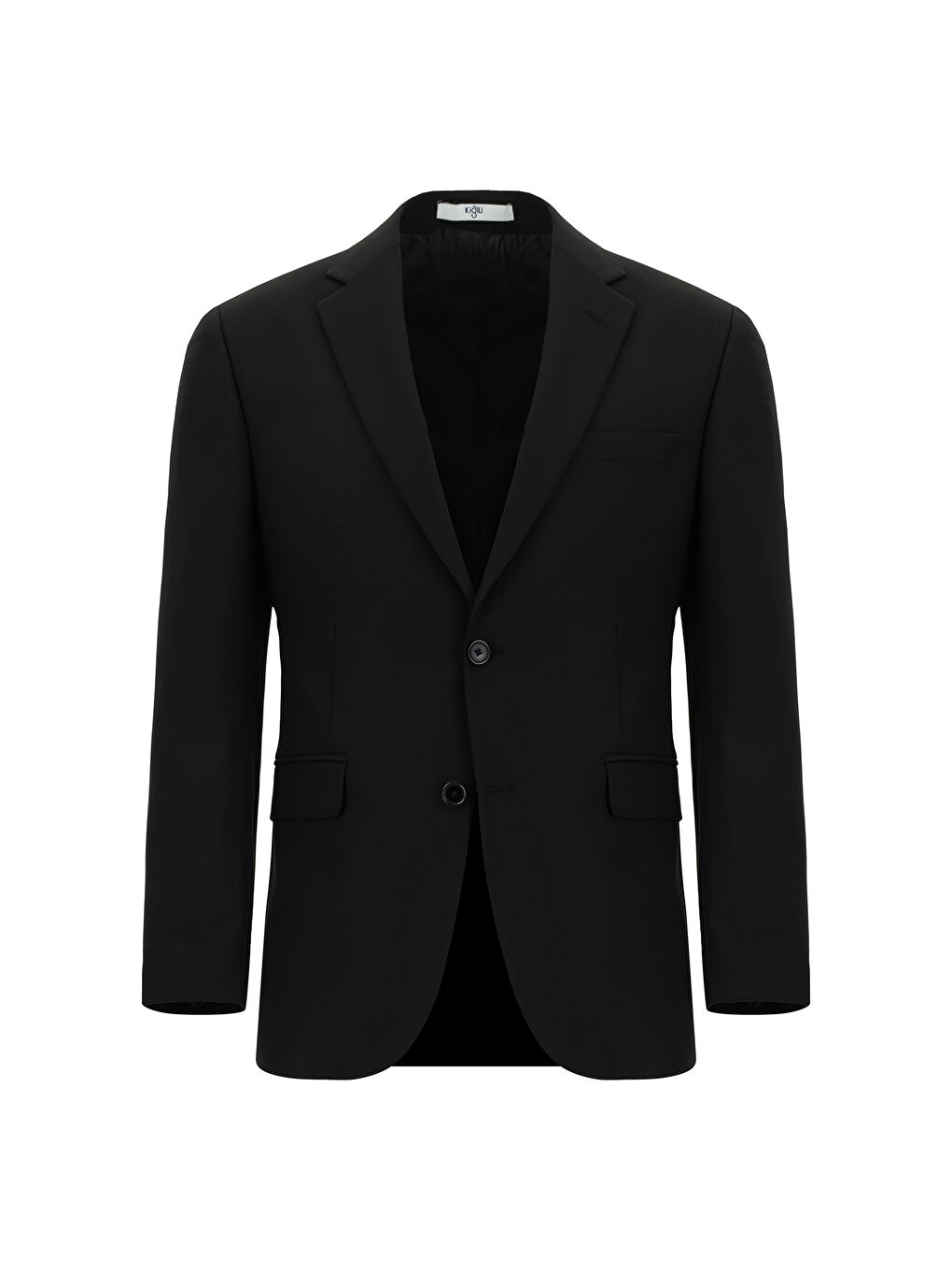 Siyah 6 Drop Regular Fit Standart Kesim Mono Yaka Elastanlı Düz Takım Elbise-1