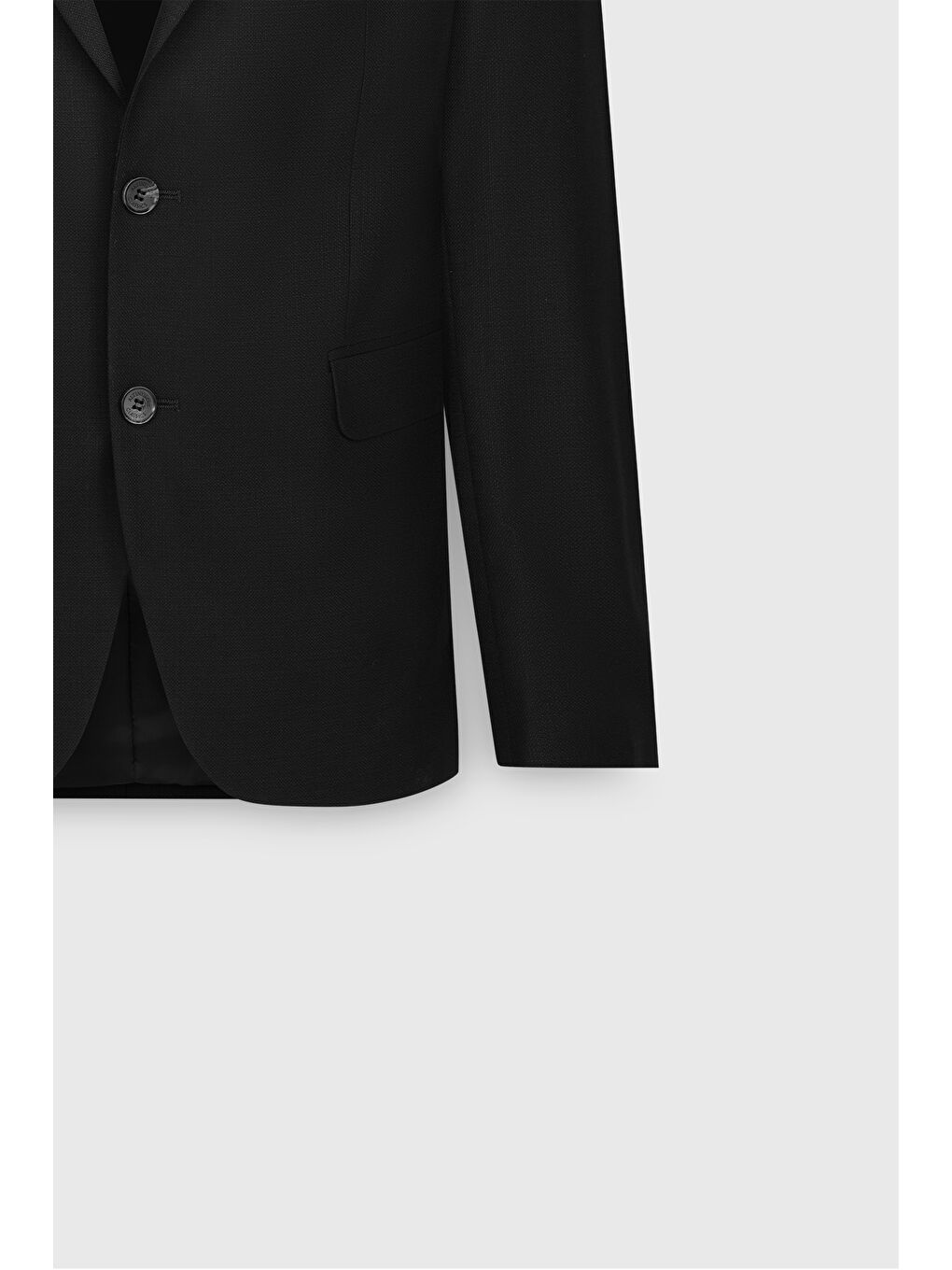 Erkek Siyah Regular Fit Rahat Kesim Mono Yaka Armürlü Takım Elbise-11