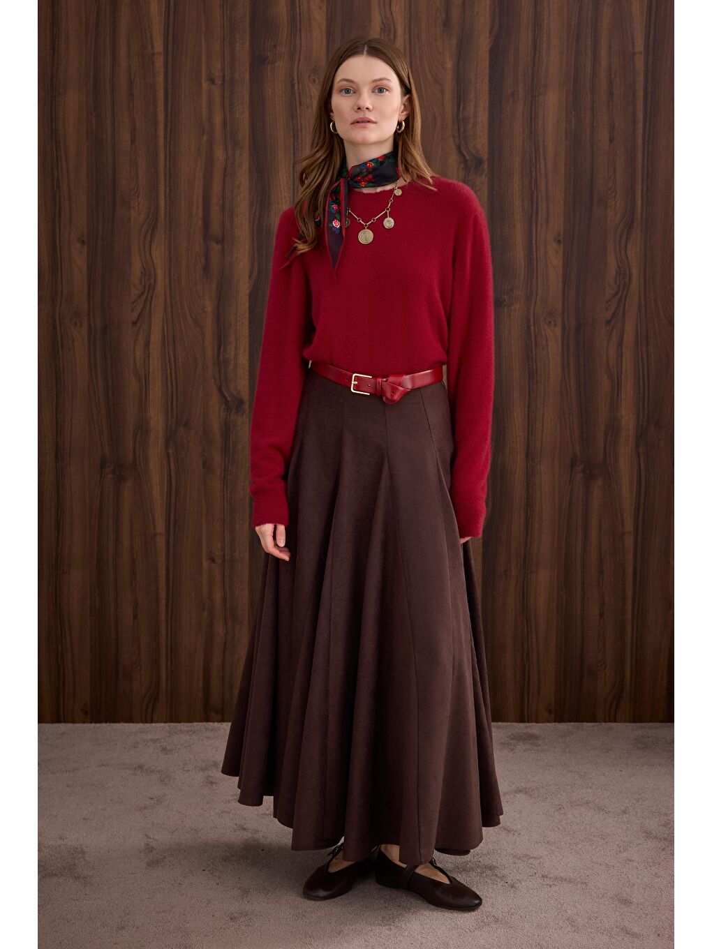 İnce Tüylü Basic Kazak Kırmızı-1