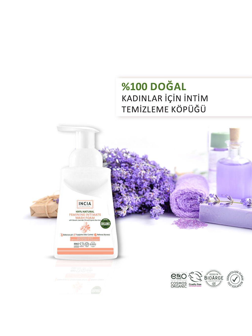 %100 Doğal İntim Yıkama Köpüğü pH 3.8 Beyazlatma Etkili ve Koku Önleyici Vegan 200 ml-1