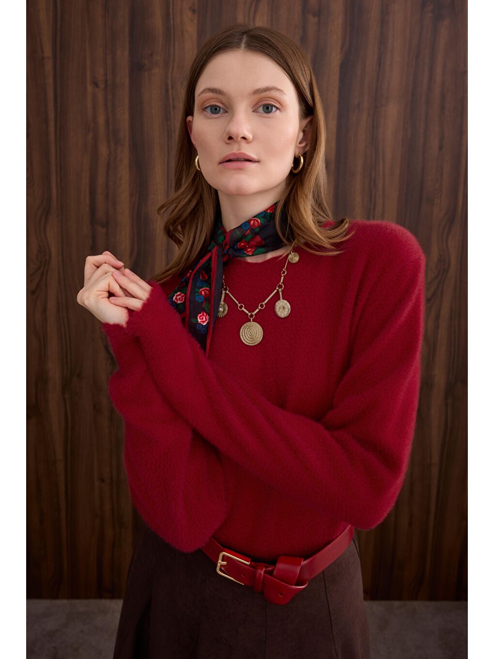 İnce Tüylü Basic Kazak Kırmızı-3