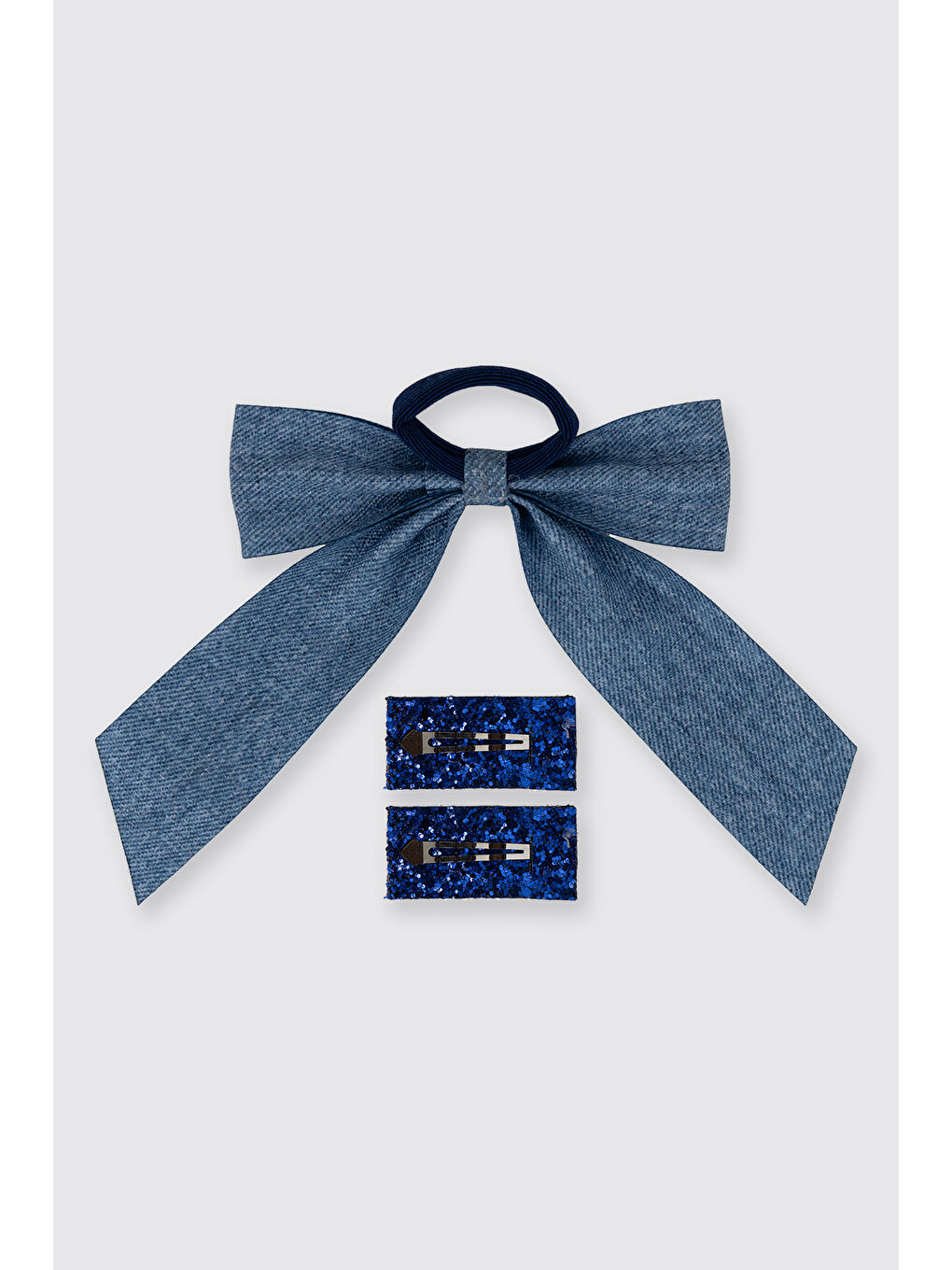 Kız Çocuk Mavi Lastik Toka Seti-1