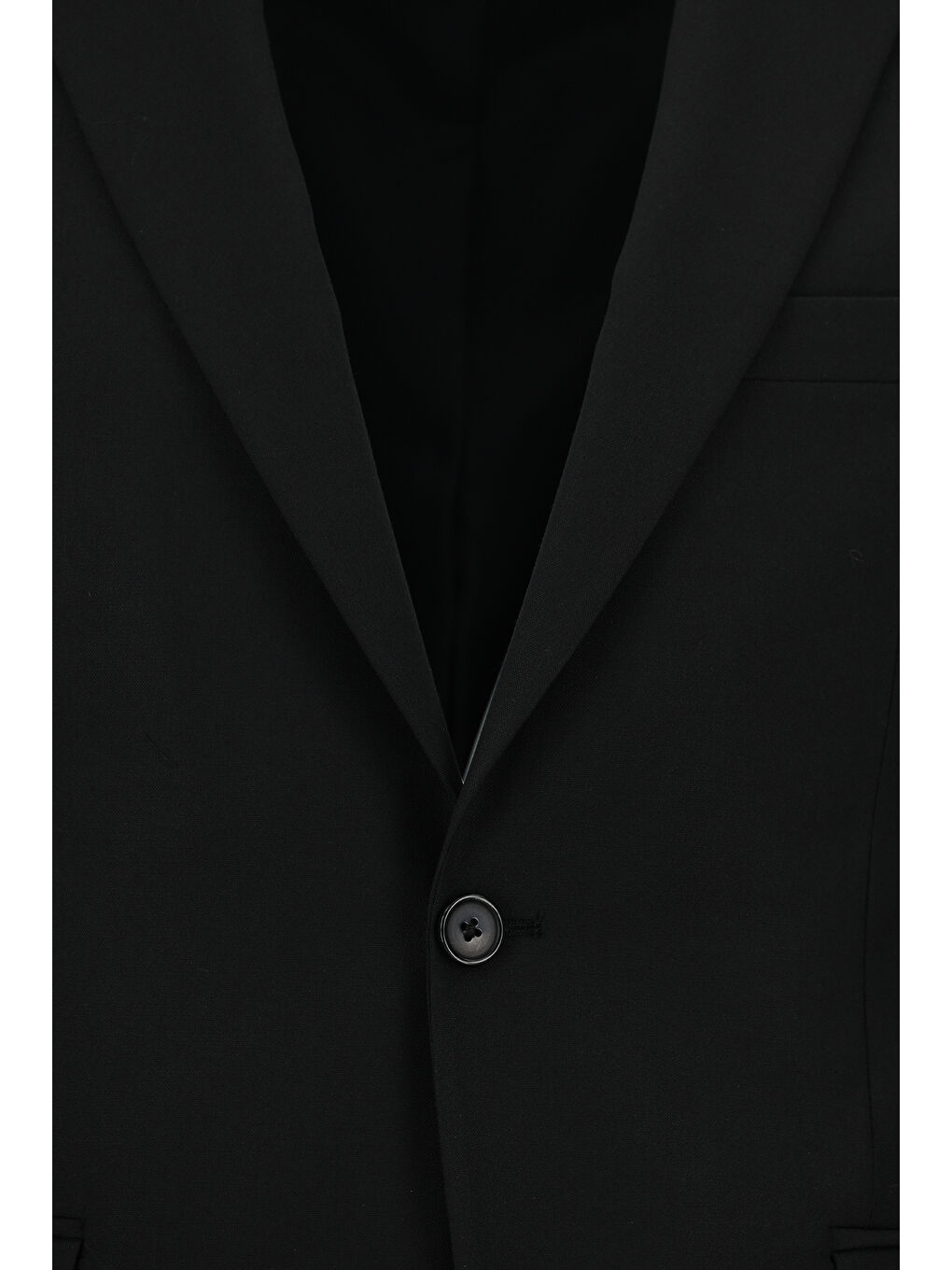 Siyah 6 Drop Regular Fit Standart Kesim Mono Yaka Elastanlı Düz Takım Elbise-3