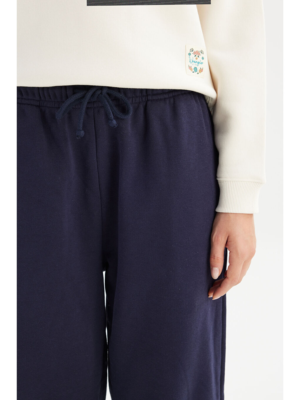 Loose Fit Geniş Kesim Lacivert Pamuklu Esnek Sweatpant-3