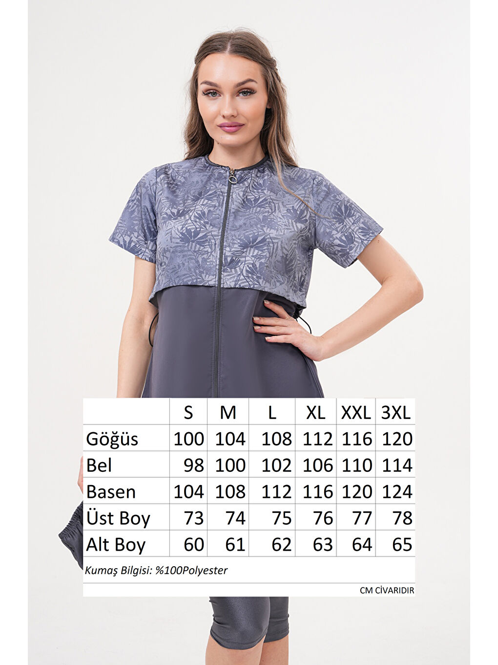 Yarı Kapalı Tesettür Mayo 2508 Suna Gri-2